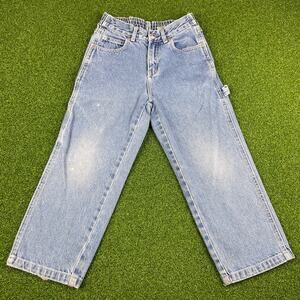Vintage 90s Y2K Old Navy Kids Carpenter Distressed Light Wash Jeans Sz 5